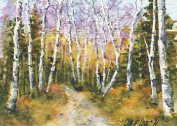 1st Place - "The Grouse Woods" by Doris A Rusch, Fort Atkinson WI - Watercolor - SOLD